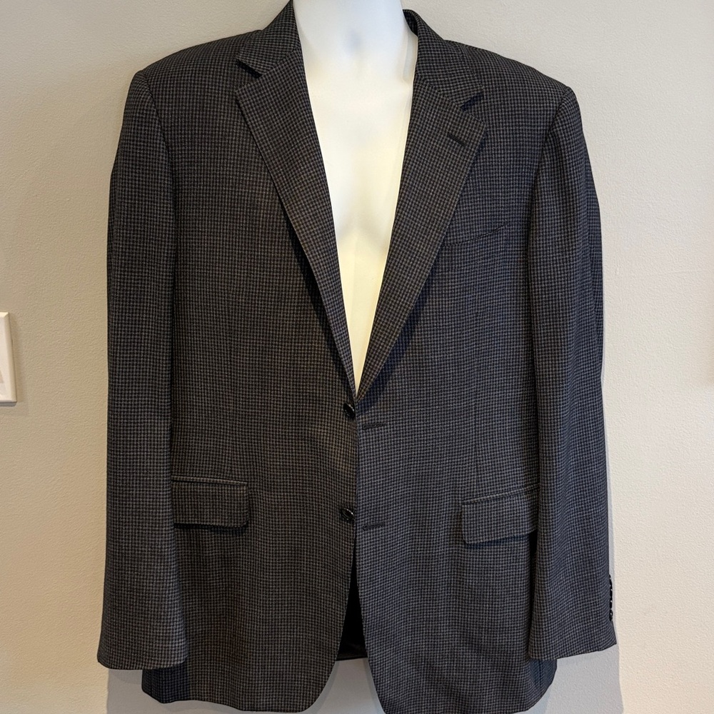 Canali Dark Gray Checkered Sport Blazer
